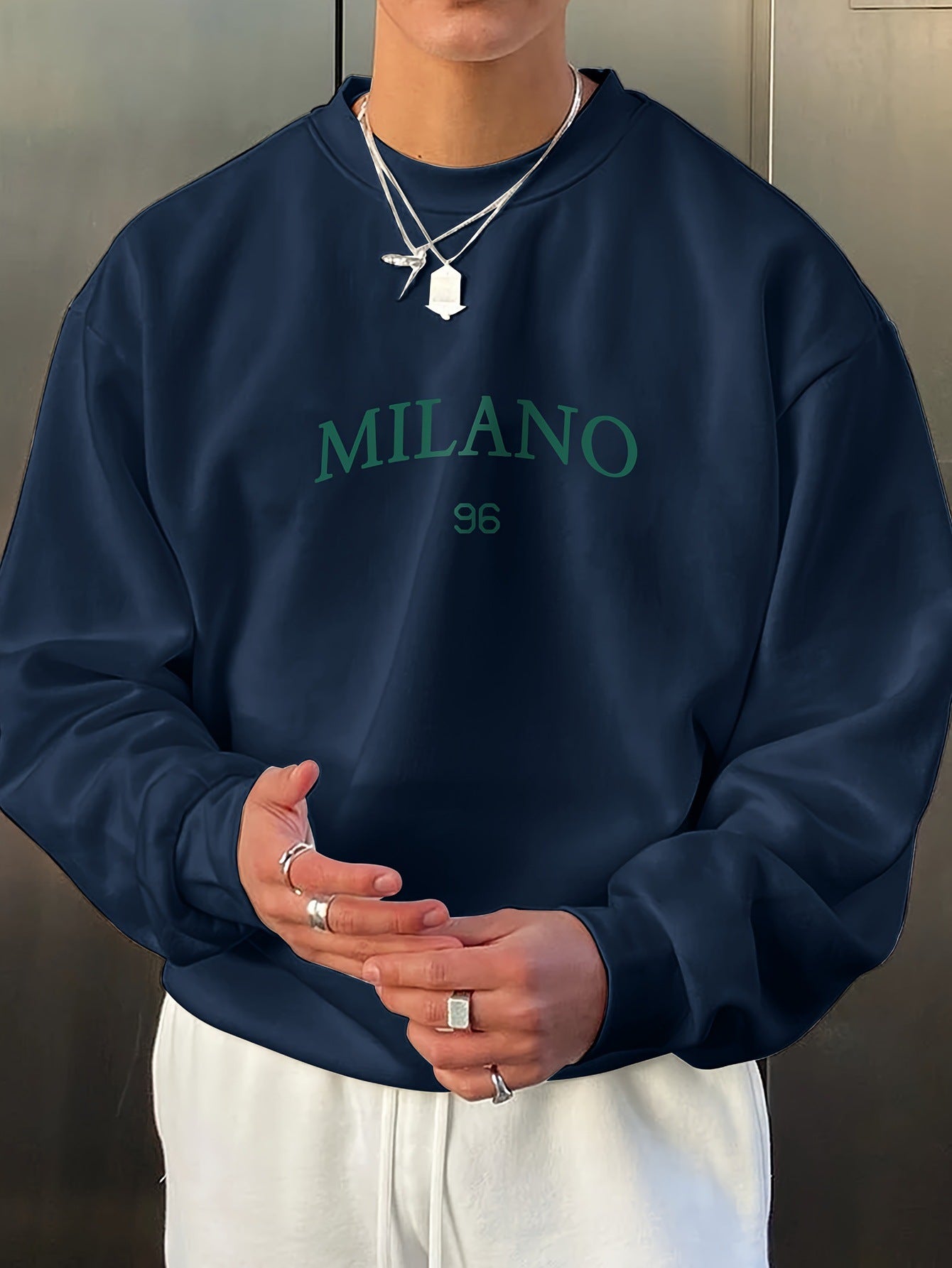 Men's Round-neck Sweater Casual Versatile Long Sleeves